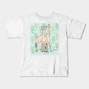 Funny Giraffe Line Art Kids T-Shirt